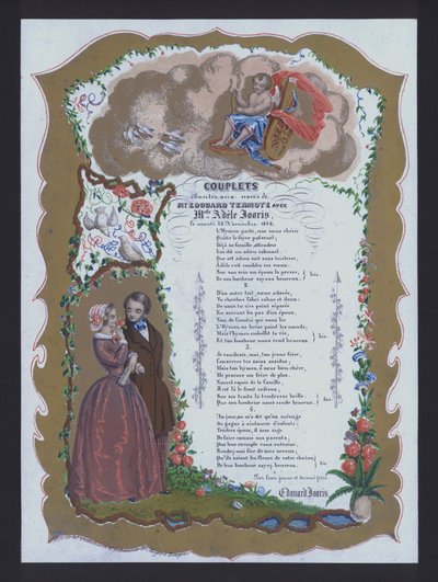 Couplets sunget i bryllupet til Edouard Termote og Adele Jooris, Frankrike av French School