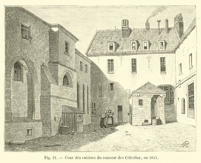 Kjøkkengårdsplassen til Celestins-klosteret, i 1845 av French School