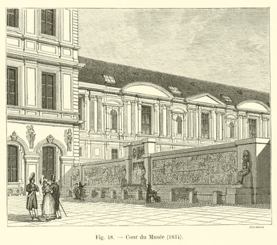 Gårdsplassen til museet, 1834 av French School