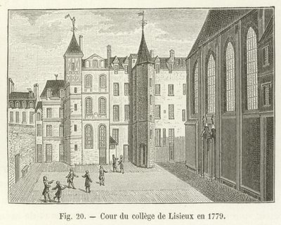 Gårdsplassen til høyskolen i Lisieux i 1779 av French School