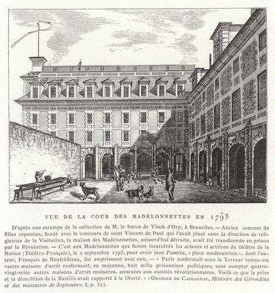 Gårdsplassen til Madelonnettes kloster, Paris, 1793 av French School