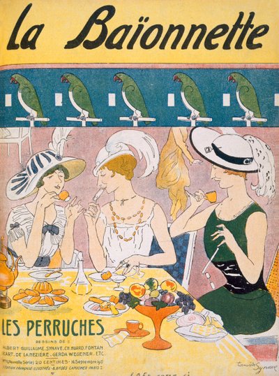 Forsideillustrasjon fra magasinet La Baionnette, 1914-18 av French School