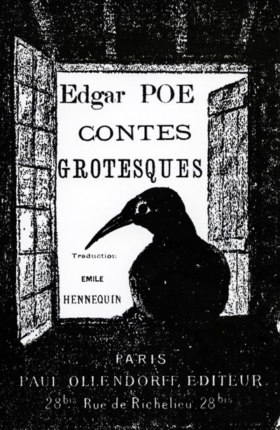 Omslag til Contes Grotesques av Edgar Allan Poe, utgitt i 1882 av French School