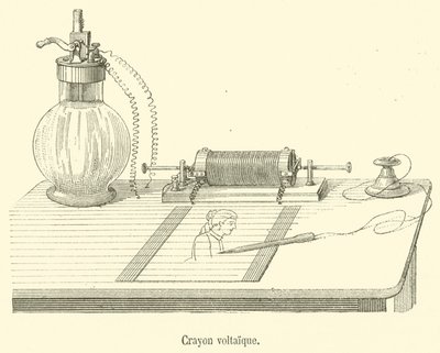 Crayon voltaique (gravering) av French School