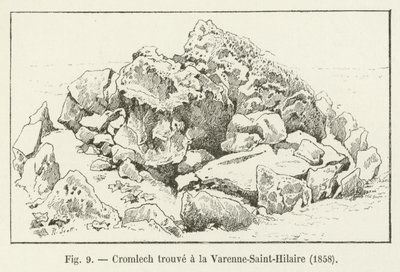 Cromlech funnet i Varenne-Saint-Hilaire, 1858 av French School