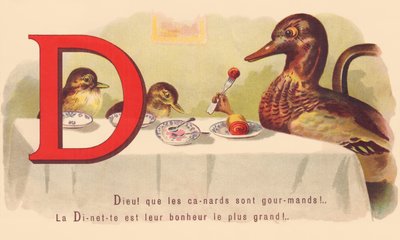 D: Gud! at ender er grådige! Dinetten er deres største lykke! av French School