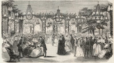 Dansesalong bygget i hagen til Hotel Lambert på Ile Saint Louis, 2 rue Saint Louis en l'Ile, Paris 4. arrondissement - Gravering i "" Tableau-de-Paris"" av Edmond Texier 1852 av French School