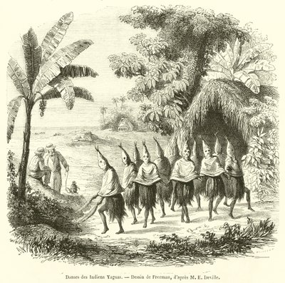 Danser til Yagua-indianerne (gravering) av French School