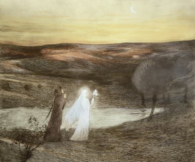 Dante og Beatrice, fra LEstampe Moderne, publiserte Paris 1897-99 av French School