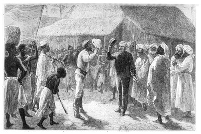 David Livingstone (1813-73) fra "How I Found Livingstone" av Sir Henry Morton Stanley (1841-1904) av French School