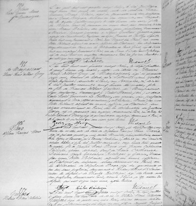 Dødsattest til Guy de Maupassant (1850-93) 7. juli 1893 (penn og blekk på papir) (detaljer) (se også 199747) av French School