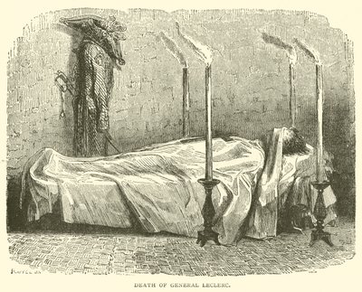 General Leclercs død (gravering) av French School