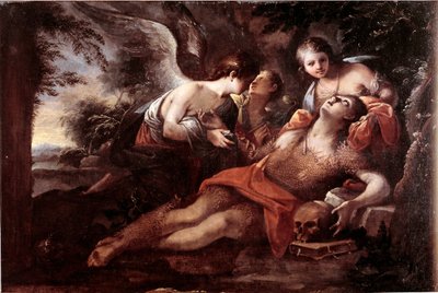 Maria Magdalenas død (olje på lerret av French School
