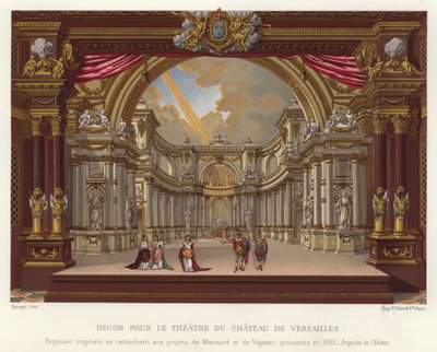 Dekor til teateret på Chateau de Versailles (chromolitho) av French School
