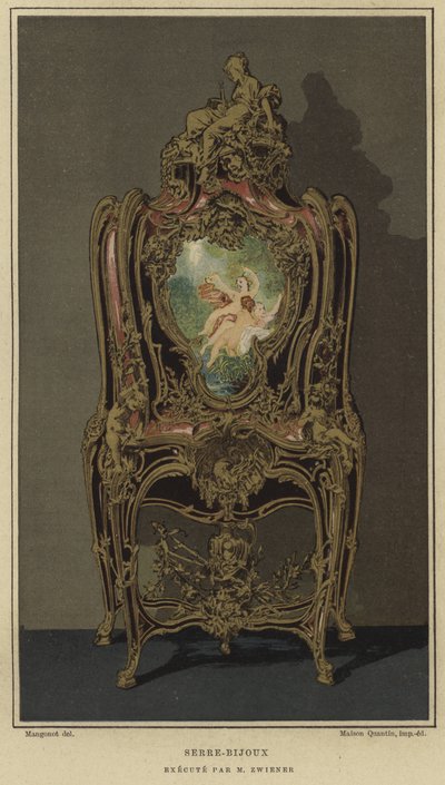 Dekorert serre-bijoux av Joseph Emmanuel Zwiener, 1800-tallet av French School