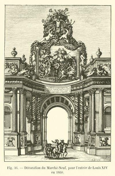 Dekorasjon av Marche-Neuf, for inntreden av Louis XIV i 1660 av French School
