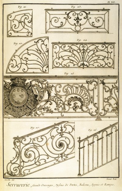 Dekorativt jernarbeid, fra Diderot