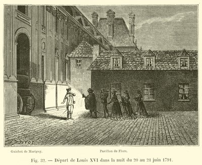 Ludvig XVIs avgang natt til 20. til 21. juni 1791 av French School