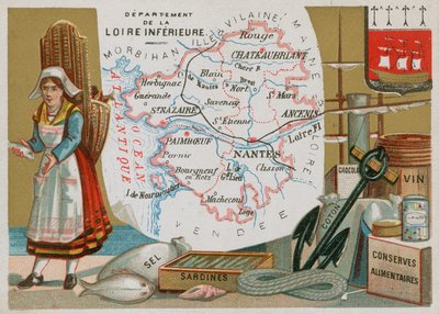 Department of Loire Inferior i det vestlige Frankrike av French School