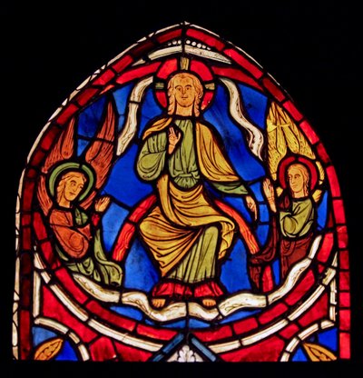 Viser Kristus i herlighet (eks Varennes-Jarcy - opprinnelig fra Abbey de Gercy?) av French School