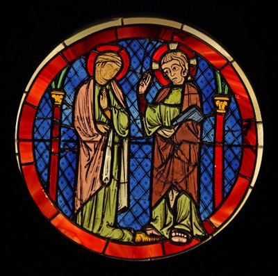Viser Kristus med en kvinne, ex Ste Chapelle av French School