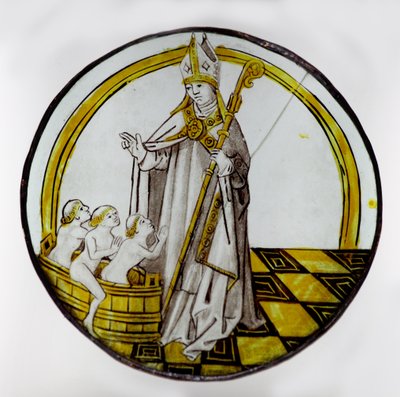 Viser St Nicholas og de tre guttene i et kar av French School