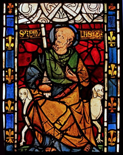 Viser St Paul: grisaille fra Chapelle du Chateau, Rouen? av French School
