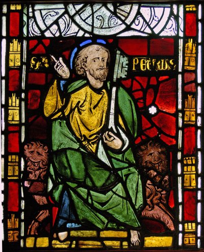 Viser St Peter: grisaille fra Chapelle du Chateau, Rouen? av French School