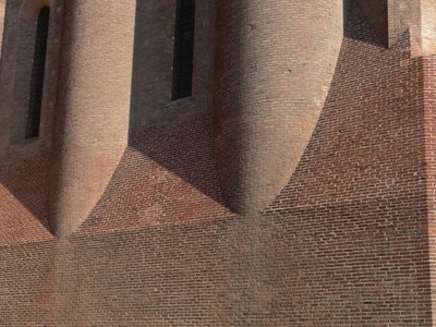 Viser detalj av murverket av French School