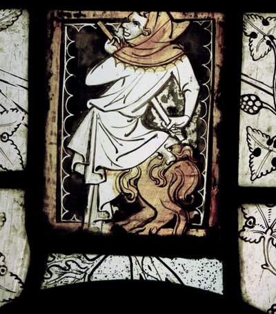 Fremstiller grisaille med grotesker; fra Normandie av French School