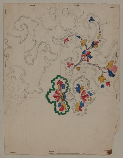Designtegning, tidlig på 1800-tallet av French School