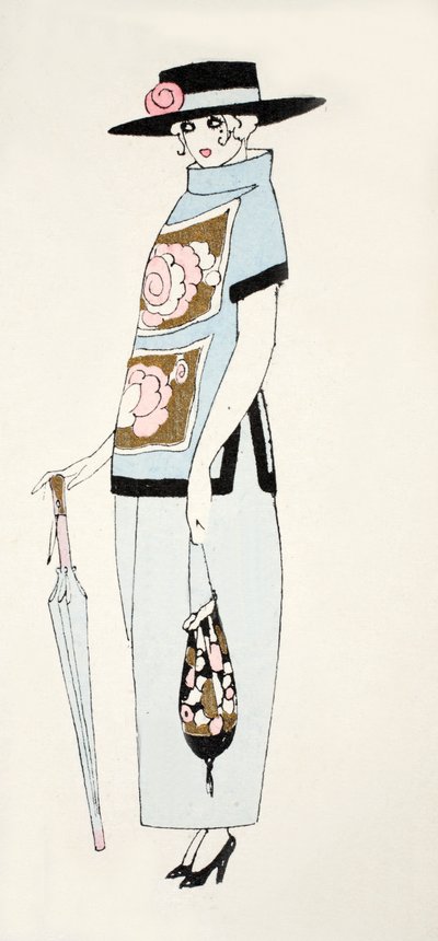 Design for a Day Dress, ca. 1919 (pochoir-trykk) av French School
