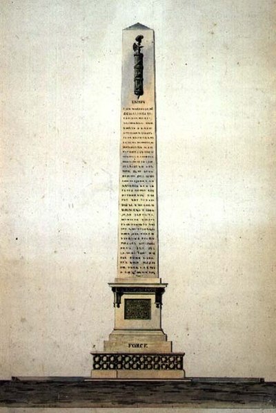Design for et nyklassisk monument til 