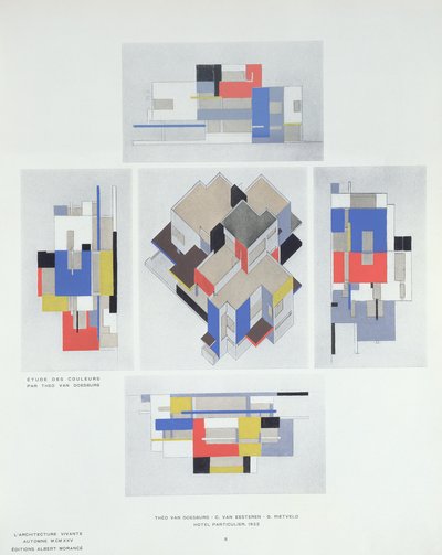 Design for an Hotel Particulier, illustrasjon i #39;L#39;Architecture Vivante#39;, utgaver Albert Morance, utgitt i Paris, høsten 1925 (farge litho) av French School