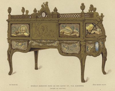 Skrivebord laget for kong Louis XV av Frankrike av Jean Henri Riesener, 1700-tallet av French School