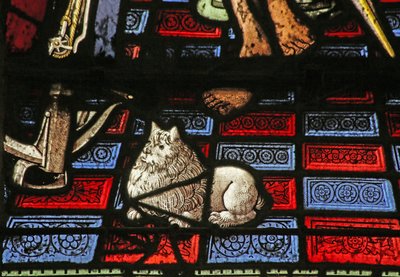 Detalj fra Martyrdommen til St. Sebastian - en hund av French School