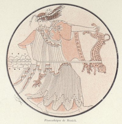 Detalj av gresk keramikk (farge litho) av French School
