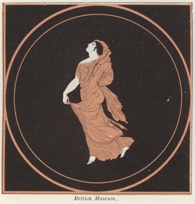Detalj av gresk keramikk (farge litho) av French School