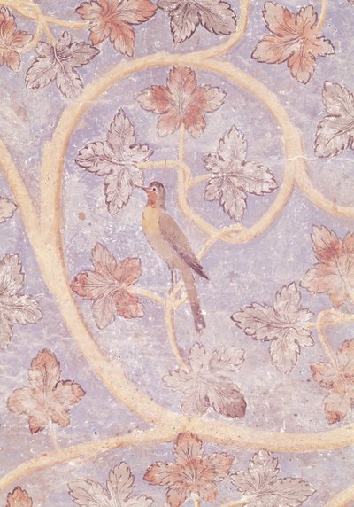 Detalj av en fugl, fra veggdekorasjonen på pavenes soverom, ca. 1334-62 (se også 154784) av French School