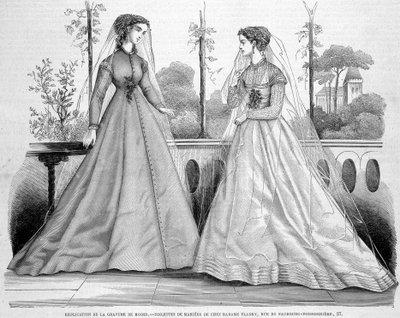 To brudetoaletter fra Madame Fladry - i ""La Mode illustrée""" av 29.09.1867. av French School