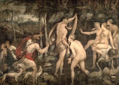 Diana og Actaeon, Fontainebleau-skolen, midten av 1500-tallet av French School