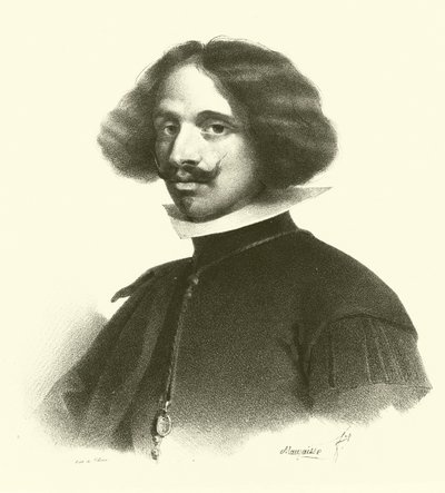 Diego Rodriguez de Silva y Velazquez, portrett (gravering) av French School