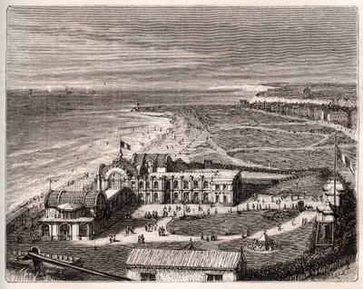 Dieppe - Normandie - gravering i "La France illustrée: geografi, historie, statistisk administrasjon" av V.A. Malt-Brown. 1884 av French School