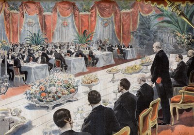 Middag for ledere av fransk handel og industri på Paris Bourse av French School
