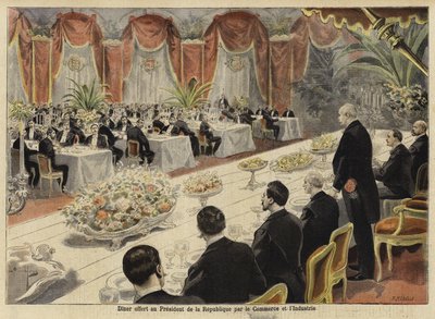 Middag for ledere av fransk handel og industri på Paris Bourse, 1897 av French School