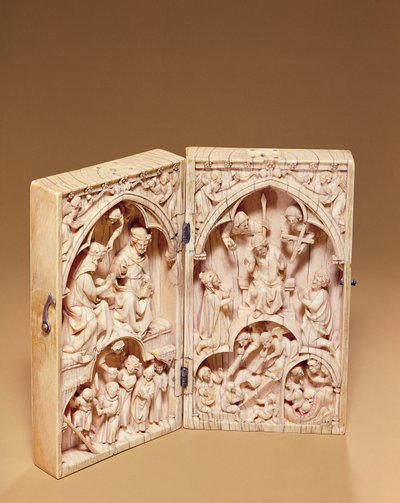 Diptyk med Jomfruens kroning og den siste dommen, ca. 1260-70 av French School