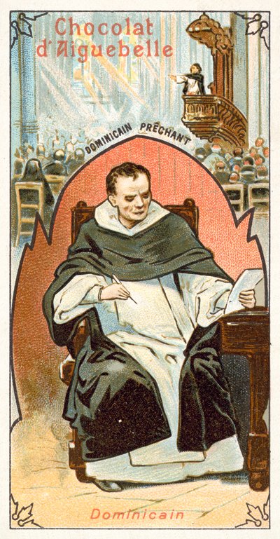Dominikansk munk (chromolitho) av French School