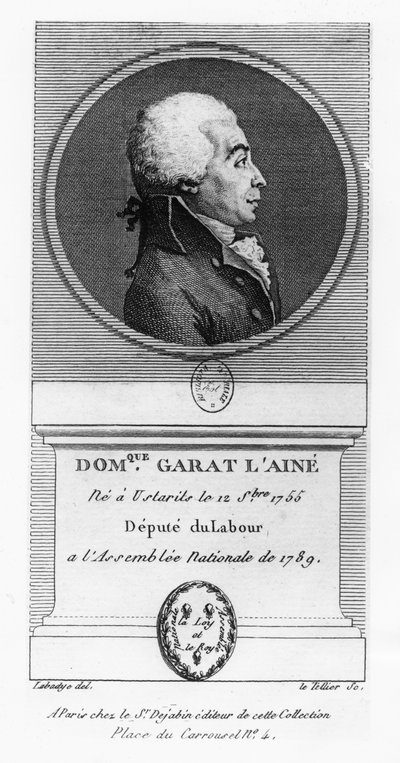 Dominique-Joseph, greve av Garat (gravering) av French School