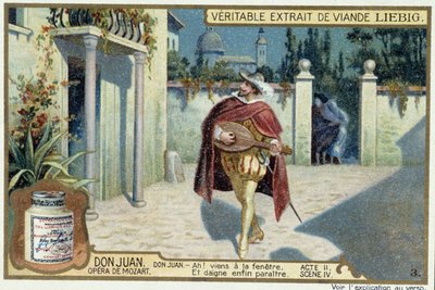 Don Juan: Act II, Scene IV, Serenade av Don Juan - chromo Liebig av French School
