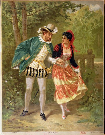 Don Juan, scene som illustrerer operaen Don Giovanni av Wolfgang Amadeus Mozart (1756-91), 1879 av French School